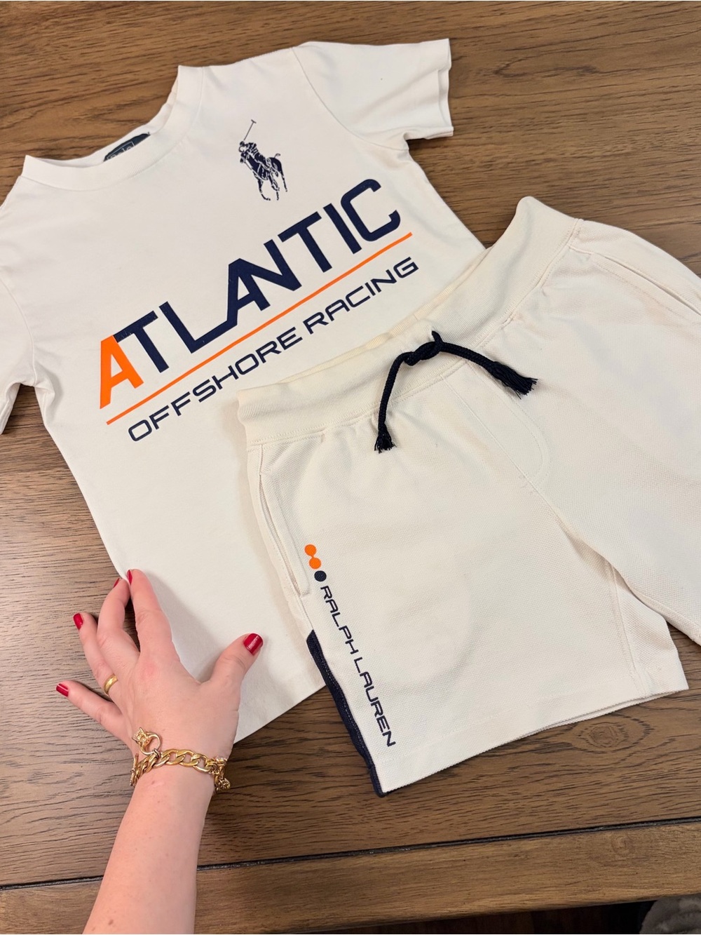 3-4 Years Ralph Laurel Polo Shirt Shorts Boy Set White Outfit Casual Golf Child